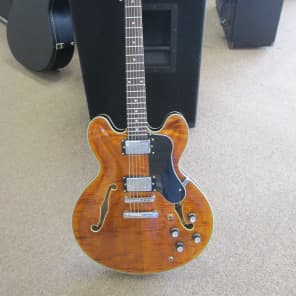 Blue Frog Made in the USA  335 Style Flametop 2014 Vintage Amber image 2