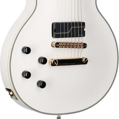 Epiphone Matt Heafy Les Paul Custom Origins Electric Guitar, Left-Handed 7-String (with Case), Bone White image 2