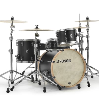 Sonor SQ1 GT Black 24x14/13x9/16x15 Drum Kit Shell Pack w/Natural Hoops +GigBags | Authorized Dealer image 2