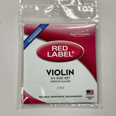 Super Sensitive SS2105 - Red Label Violin Strings Set - 3/4 (med) image 1