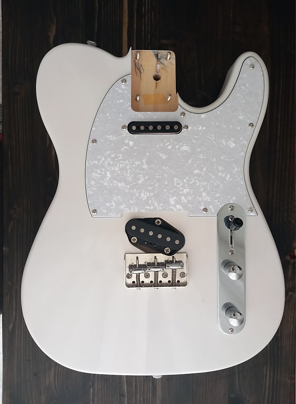 harley benton te-30 telecaster white body loaded image 1