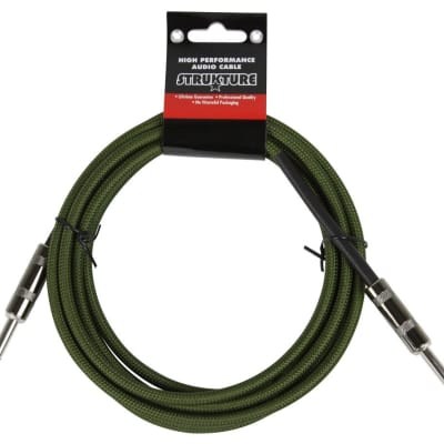 Strukture 1/4'-10' Woven Instrument Cable, Military Green, SC10MG image 4
