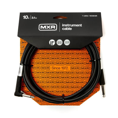 MXR DCIS10R Standard Instrument Cable 1/4" TS Straight to Right-Angle 10 ft image 3