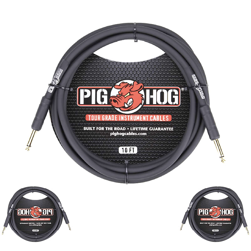 New - Pig Hog PH10 Instrument Tour Grade 1/4-1/4inch 10ft 8mm Black Cable image 1