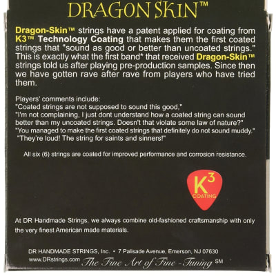 DR Dragon Skin Coated DSA-12 Phosphor Bronze Acoustic Guitar Strings 12-54 image 2