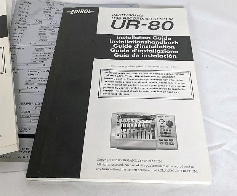 Roland Edirol UR-80 24 Bit/96 kHz USB Recording System w/ Manuals