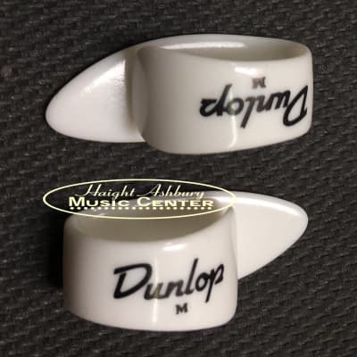 Dunlop 9012-4 Left Handed Thumb Picks White Plastic, Pack of 4 Medium Picks image 1