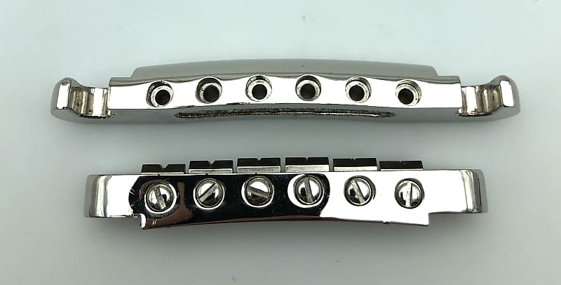 Gibson Lightweight Aluminum Nashville Tune-O-Matic Bridge/StopBar/Posts API  Nickel