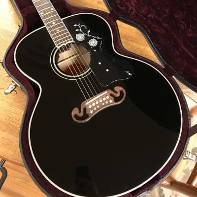 2010 Gibson Custom Shop SJ-200 Star Inlays Ebony | Reverb
