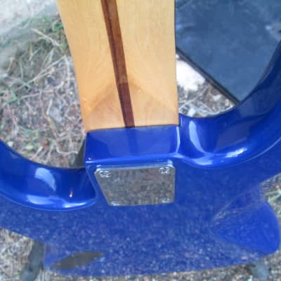 FENDER Squier Standard Jazz Electric Bass Guitar w/Blue matching h/s sold AS IS image 6