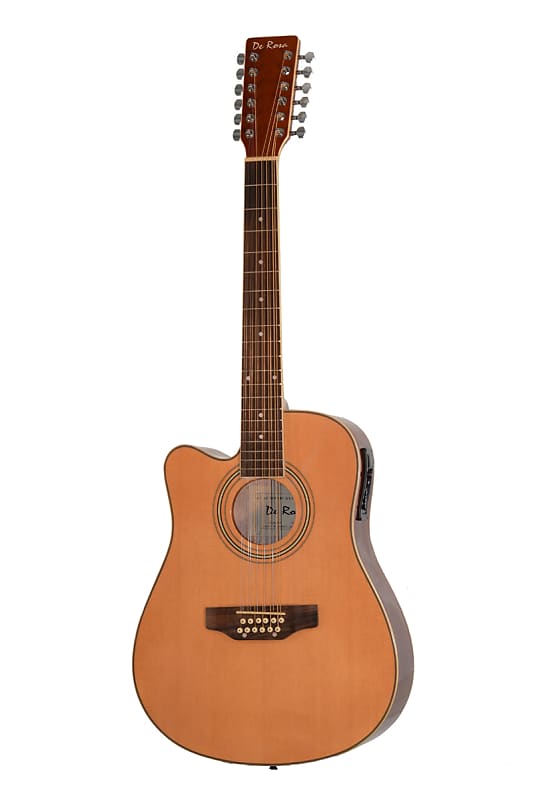 De Rosa 12 String Acoustic Electric Guitar Left Handed GACE41-AW12-NT-LFT Natural image 1