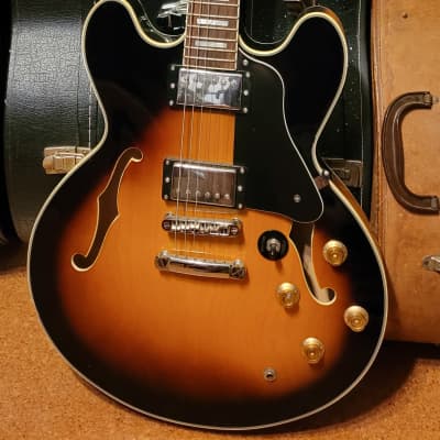 Austin 335 style Semi Hollow Guitar Sunburst image 1