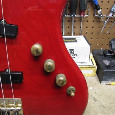 Moon Jazz Bass 1980s Trans Red over Ash image 3