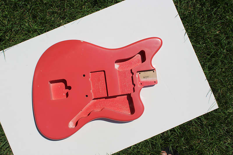 MJT VTJ Jazzmaster Body - Faded Fiesta Red/Coral Light Relic