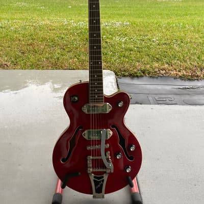 Epiphone Wine Red with reverse Bigsby to palm/wrist/elbow use WildKat Studio image 4