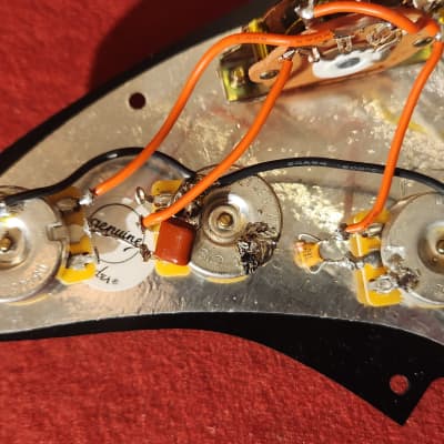 Fender Loaded Stratocaster Pickguard w/ Noiseless Pickups Black/Cream image 6