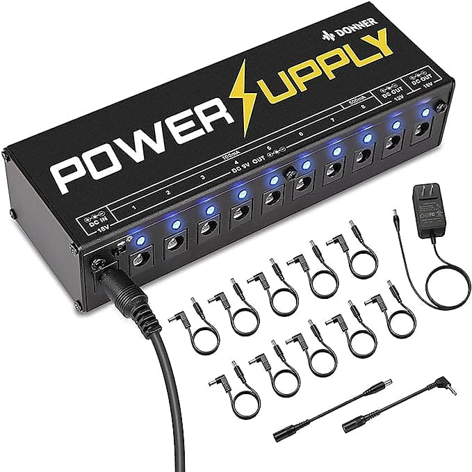 Guitar Power Supply 10 Isolated DC Output for 9V/12V/18V Reverb