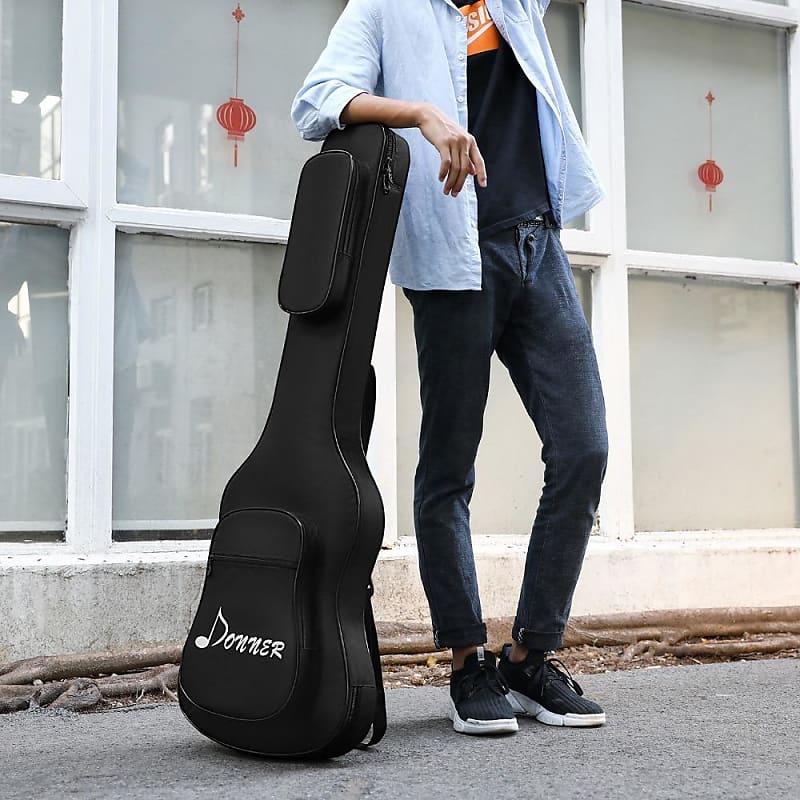 Bass Guitar Bag, Bass Gig Bag 7MM Padding Soft Electric Bass Guitar Case  Backpack with Pockets, Grey