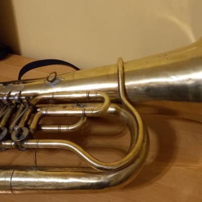 tuba "ES" Soviet 3 Valves Brass Pipe Wind Instrument USSR Vintage and Rare image 3