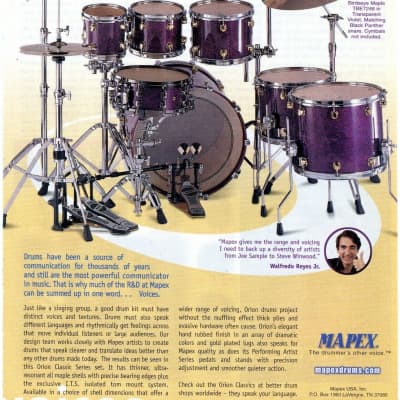 Carmine Appice’s Complete Mapex Orion Series Set, 6-Piece Plus Hardware and Cases! Excellent!! - Birdseye Transparent Violet image 4
