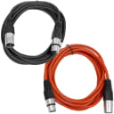 2 Pack of XLR Patch Cables 6 Foot Extension Cords Jumper - Black and Red