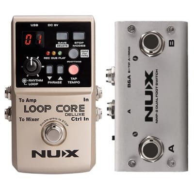 Nux Loop Core Deluxe Looper Guitar Effects Pedal + Dual Footswitch image 5