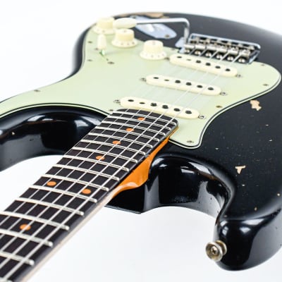 Fender Custom Shop 60 Stratocaster Heavy Relic Aged Black Over 3 Color Sunburst 2023 image 10