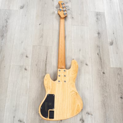 Mayones Jabba Custom 5 5-String Bass, Ebony Fretboard, Curly Redwood Top, Trans Natural Satine image 5
