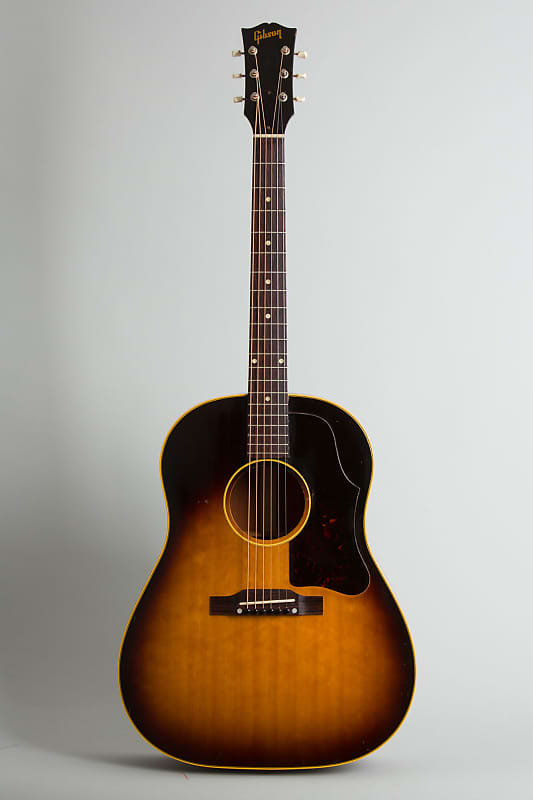 Gibson  J-45 Flat Top Acoustic Guitar (1958), ser. #T2600-26, original brown alligator chipboard case. image 1
