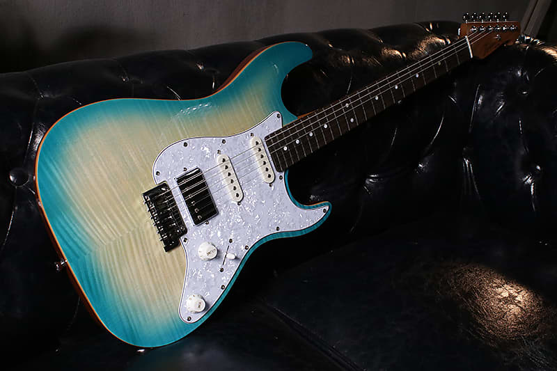 Keipro Deluxe KS-200 HSS 2021 Electric Guitar Blue Flame