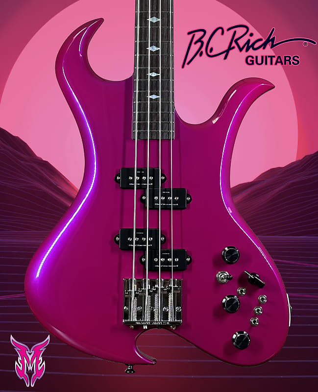 B.C. Rich Custom Shop Wave Bass 2024 - Ultraviolet image 1