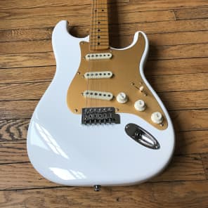 Squier Classic Vibe 50s Strat Olympic White & Gold Mint FREE SHIP image 1