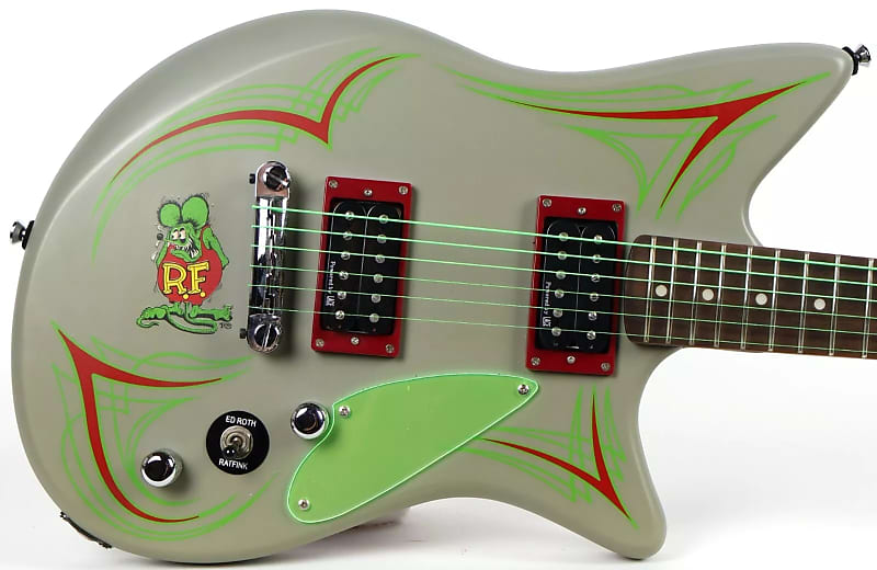 Rat Fink Lace Music Ed Roth Electric Guitar Green W/ Soft Case