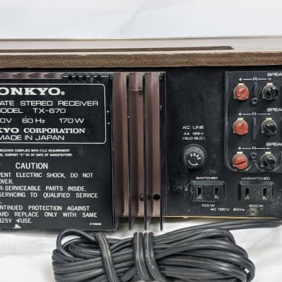 Vintage Onkyo TX-670 Solid State Stereo Receiver - 1970s Woodgrain image 11