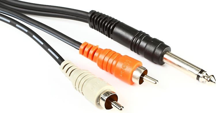 Hosa CYR-303 Y Cable - 1/4-inch TS Male to Dual RCA Male - 9 foot image 1