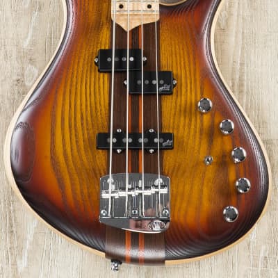 Mayones Patriot PJ 4 Bass, Dirty Sunburst, Maple Fretboard, Aguilar image 2