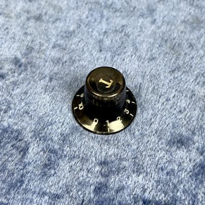 1960's Gibson Black Reflector Guitar  Knob  "No Tone-Volume"  Cracked but Functional (SG-LP-335) image 8