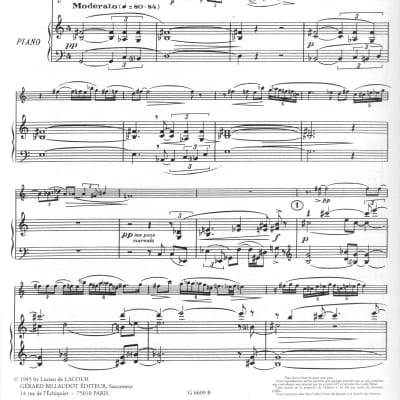 Jolivet - Serenade for oboe & piano + humor drawing print image 3