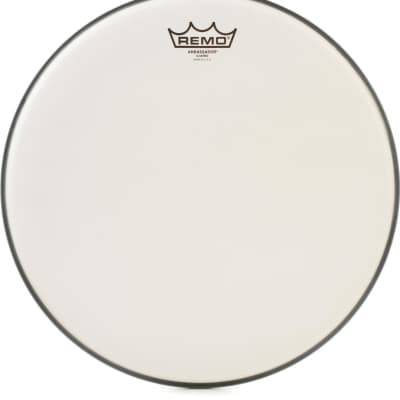 Remo Ambassador Coated Drumhead - 14 inch  Bundle with RTOM Moongel Drum Damper Pads - Blue (6-pack) image 2