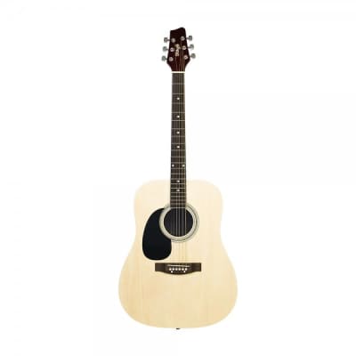 Stagg SA20D 3/4 LH-Natural Dreadnought Acoustic Guitar w/ Basswood Top, Left-Hand image 3