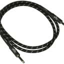 Fender Custom Shop BLACK TWEED Electric Guitar Cable, Straight Ends, 5' ft