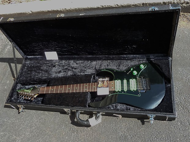 Ibanez 7 String Universe RG Premium Black/ Green UV777 | Reverb
