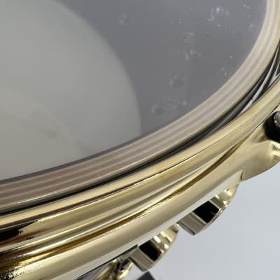 DW Collector's Series 7x14" Maple-Mahogany Snare Drum (Solid Black with Purple Pearl Sparkle Lacquer) with Gold Hardware image 11