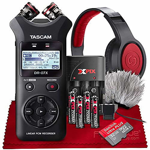 Tascam DR-07X Stereo Handheld Digital Audio Recorder with USB Audio  Interface + 32GB + Samson Headphones Accessories Bundle | Reverb