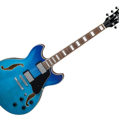 Ibanez Artcore AS73FMAZG Semi-Hollow Guitar - Azure Blue Gradation image 1