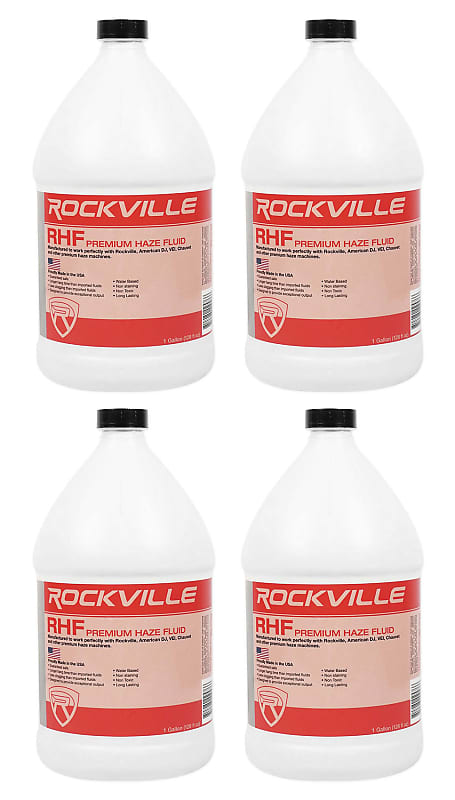 (4) Gallons Rockville RHF Water-Based Haze Machine Fuid Juice No-Clog image 1