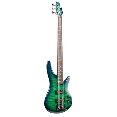 Ibanez SR405EQMSLG 5-String Quilted Maple Electric Bass - Surreal Blue Burst Gloss image 4