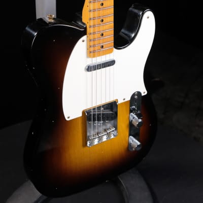 Fender Custom 1957 Telecaster Journeyman Relic Electric Guitar, 1-Piece Quartersawn Maple Neck - Wide-Fade 2-Color Sunburst image 3