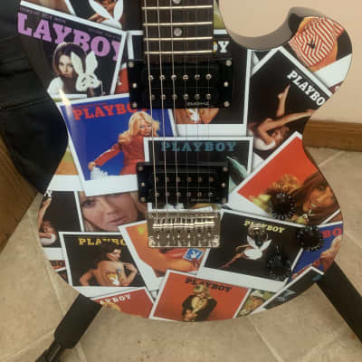 Steve Clayton Playboy Cover Electric Guitar Playboy 2000's - Black with Playboy Playmate images on front image 2