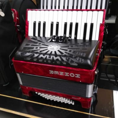 Hohner Bravo II 48 Bass Piano Accordion Red image 2